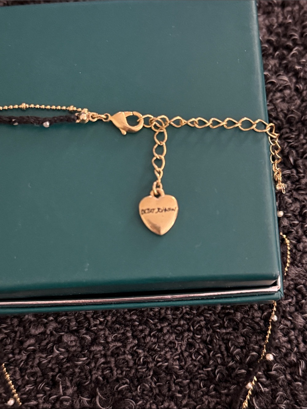 Betsey Johnson Gold Tone Black Cat Pendant Necklace with Crystal Accents - Picture 3 of 4